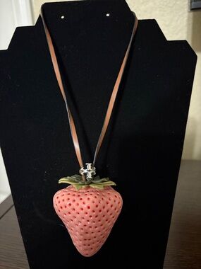 Tory Burch Strawberry Bag Charm  - Light Pink